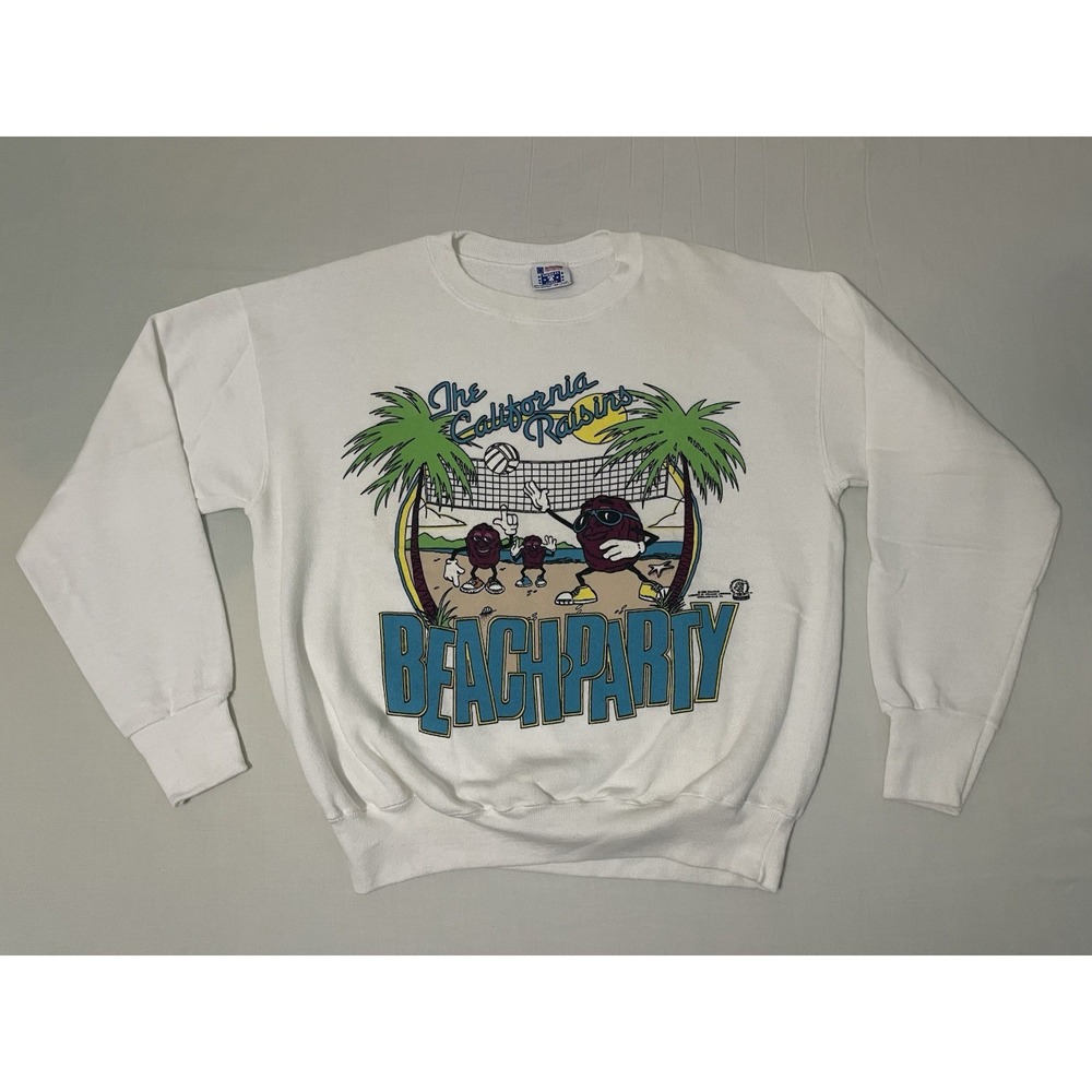 Vintage‎ California Raisins Crewneck Sweatshirt Mens M White 90s